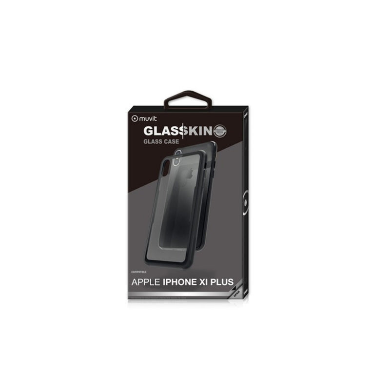 Carcasa Muvit Skin para Apple iPhone XS Max vidrio templado marco negro.