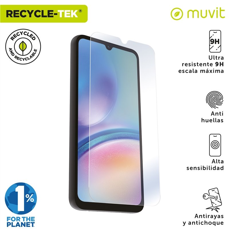 Protector de pantalla Muvit for Change Samsung Galaxy A05S vidrio templado plano
