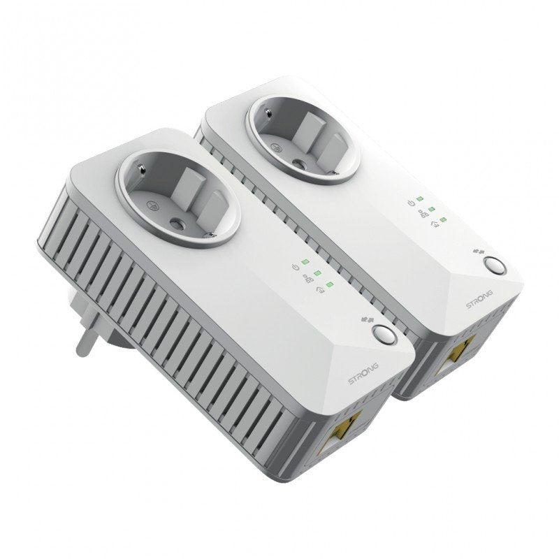 2 Adaptadores Strong Powerline 600 Duo 600 Mbit/s Ethernet Blanco Usados *