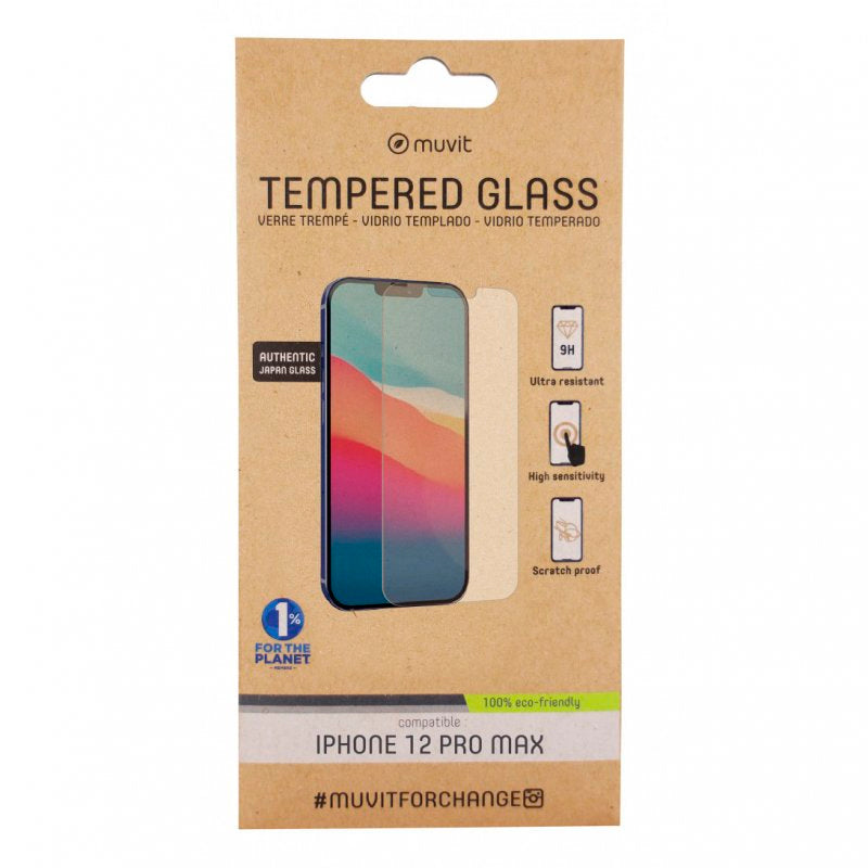 Protector de pantalla Muvit for change iPhone 12 Pro Max vidrio templado.