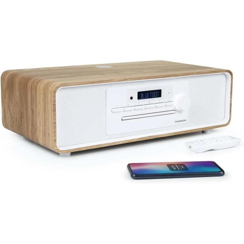 Thomson MIC301IBT Radio CD Bluetooth 60 W MP3/USB con Carga Inalámbrica Blanca