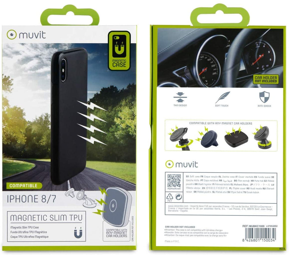 Carcasa magnética Muvit para Apple iPhone 7/8 negro.