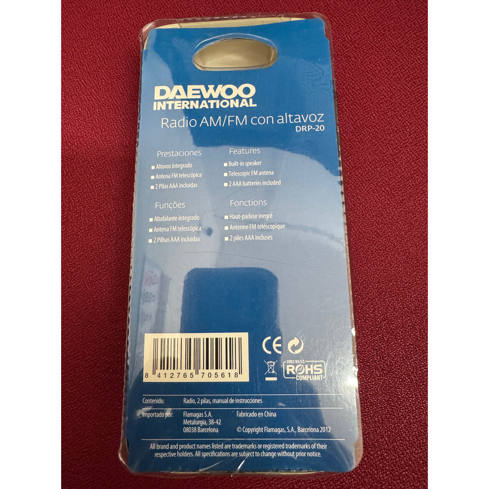 Radio Daewoo AM/FM con altavoz incorporado DRP-20 Negra