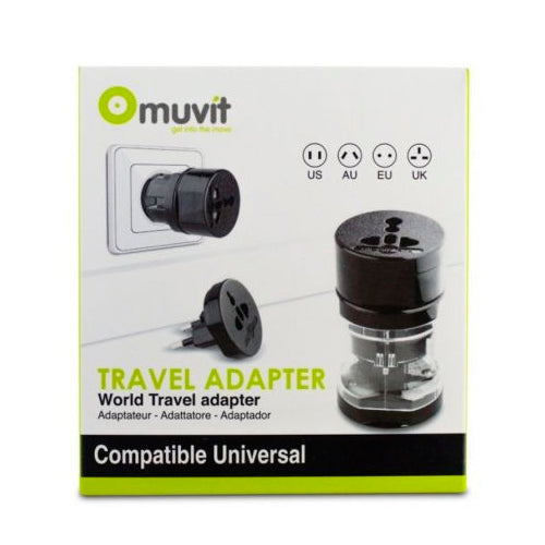 Adaptador viaje universal Muvit MUADP0009 4 Clavijas EU/UK/US/AU