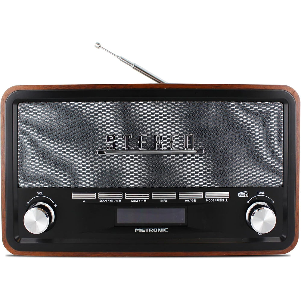 Radio Digital Vintage Metronic 477230 Bluetooth, Dab+ y FM RDS Entrada de Audio