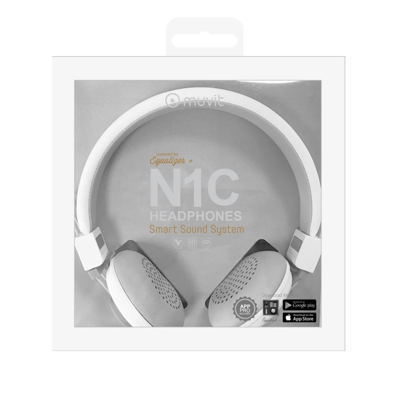 Cascos Stereo 3.5mm N1C Muvit iO color blanco.