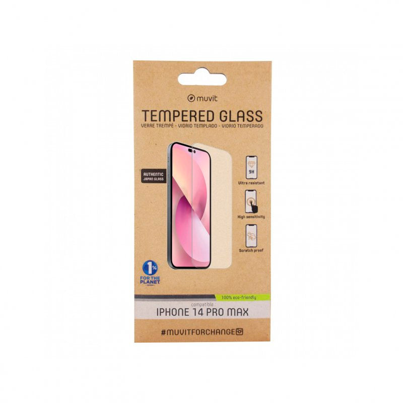 Protector de pantalla Muvit for change Apple iPhone 14 Pro Max vidrio templado