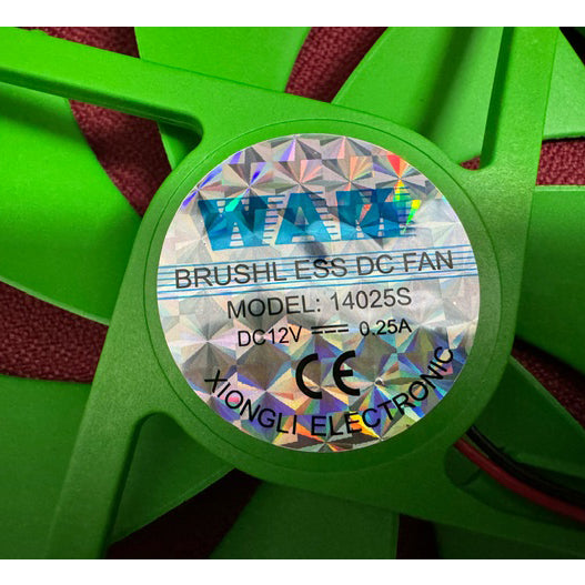 Ventilador de refrigeración WAM 14025S 12V 140MM Verde
