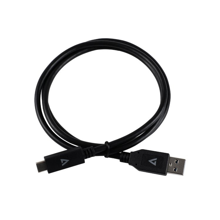 Cable V7 USB negro con conector USB 3.1 A macho a USB-C macho 1m