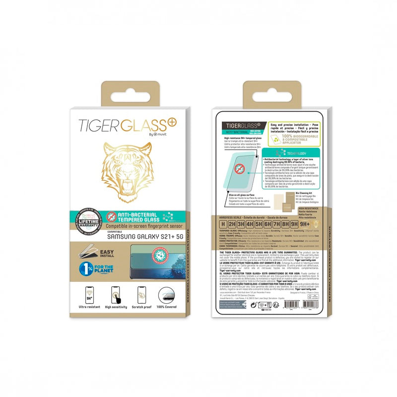 Protector de pantalla Muvit Tiger Samsung Galaxy S21+ 5G vidrio templado curvo