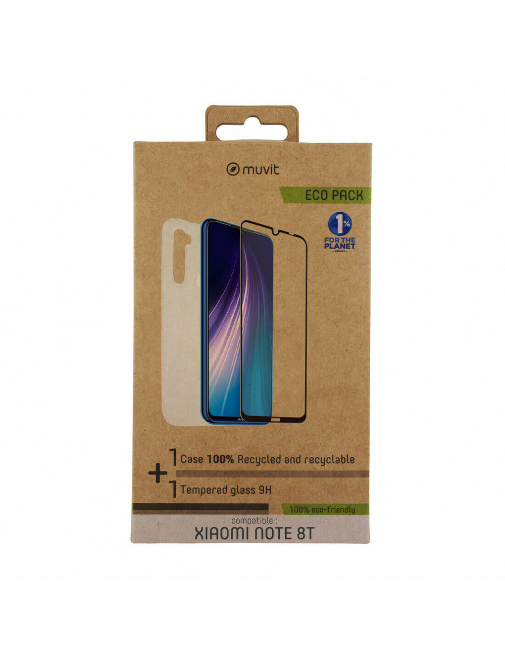 Funda Muvit for Change pack Xiaomi Note 8T funda Cristal Soft+protector pantalla