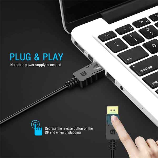 Adaptador VicTsing Display Port a VGA macho a hembra negro
