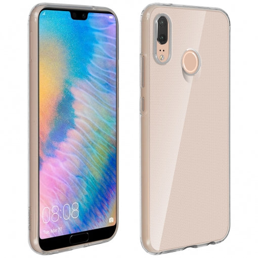 Carcasa original Huawei Soft Touch Semirrígida para Huawei P20 Lite transparente