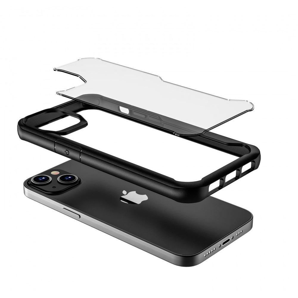 Funda Muvit for Change Shockproof 2m para Apple iPhone 13 transparente/negra