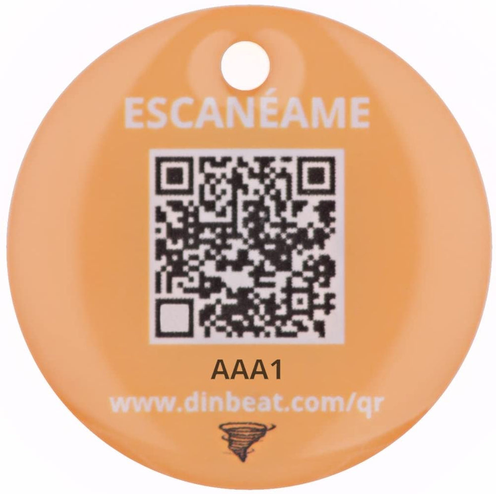 Identificación Mascota Dinbeat DBQRC12 QR Placa Lost.