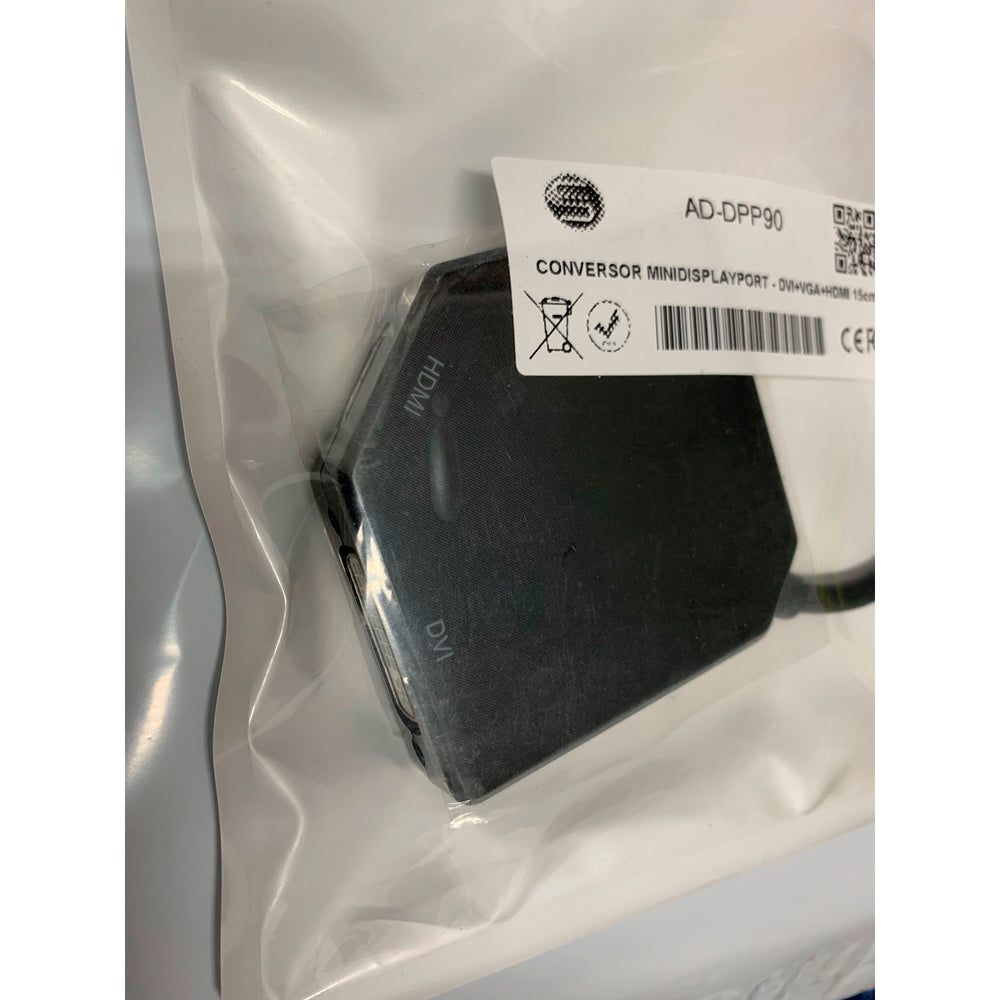 Mini Displayport Conversor DVI+VGA+HDMI 15 cm.