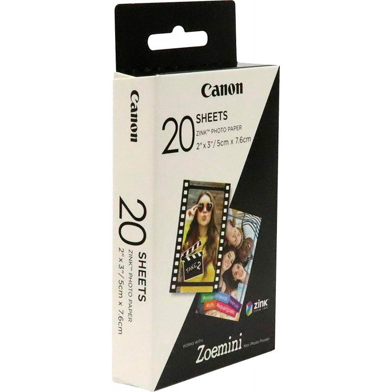 Papel Fotográfico adhesivo Canon Zink Zp-2030 20 Hojas *Embalaje dañado, nuevo*