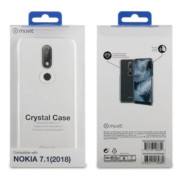Carcasa Muvit Cristal Case para Nokia 7.1 (2018) transparente.