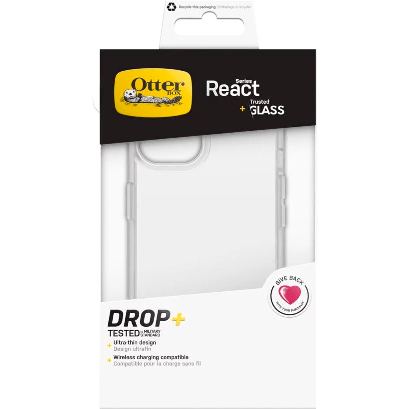 React Funda + Protector Trusted Glass para Apple iPhone 13 Pro transparente