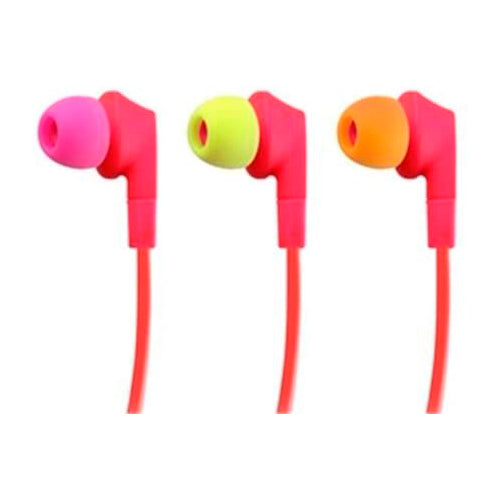 Auriculares Muvit cable plano estereo con micrófono 3,5mm fresa/rosa.