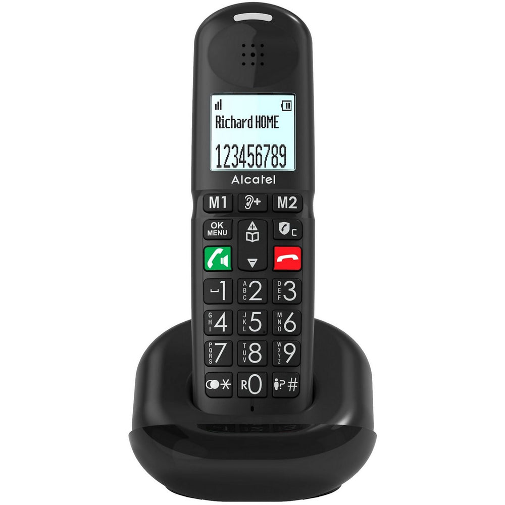 Teléfono Alcatel XL685 Análogo Teclas Grandes Compatible con Audífonos Negro
