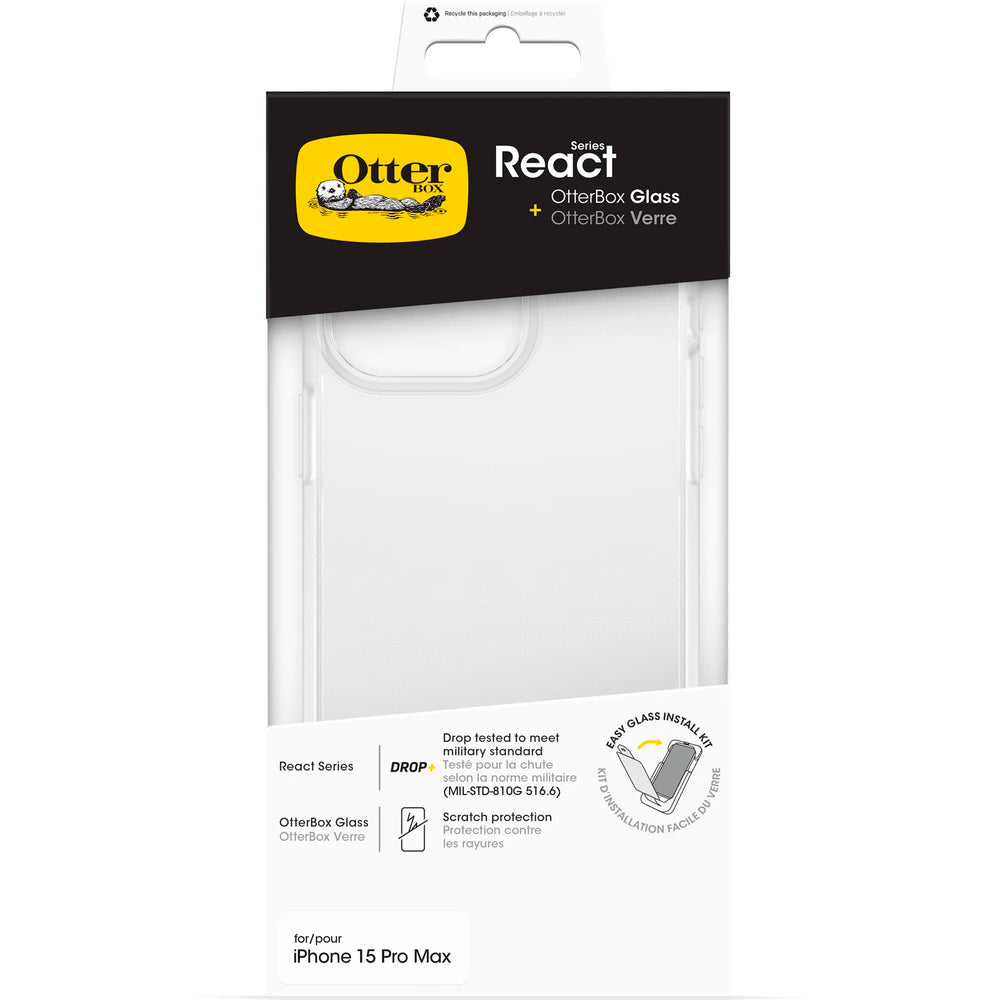 OtterBox React Series para Apple iPhone 15 Pro Max transparente **No incluye el cristal protector**