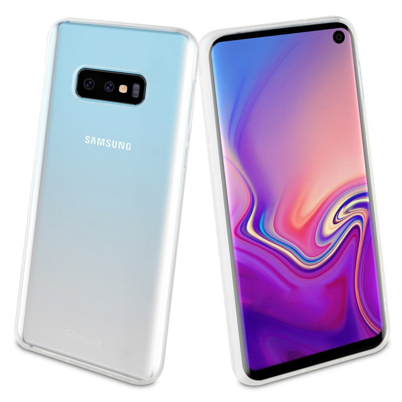 Pack Muvit para Samsung Galaxy S10e funda Cristal Soft transparente+protector.