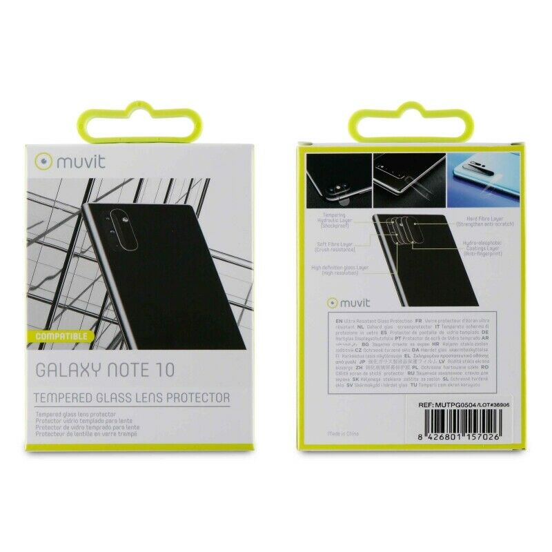 Protector Camara Muvit para Samsung Galaxy Note 10/10 5g vidrio templado plano.