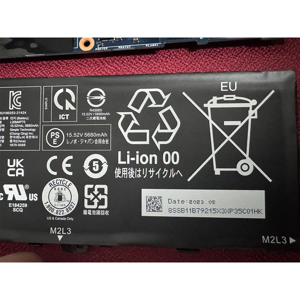 Placa base+Batería original Lenovo ThinkPad P1 Gen 5 i7 Model 21DDS83J00 Usada