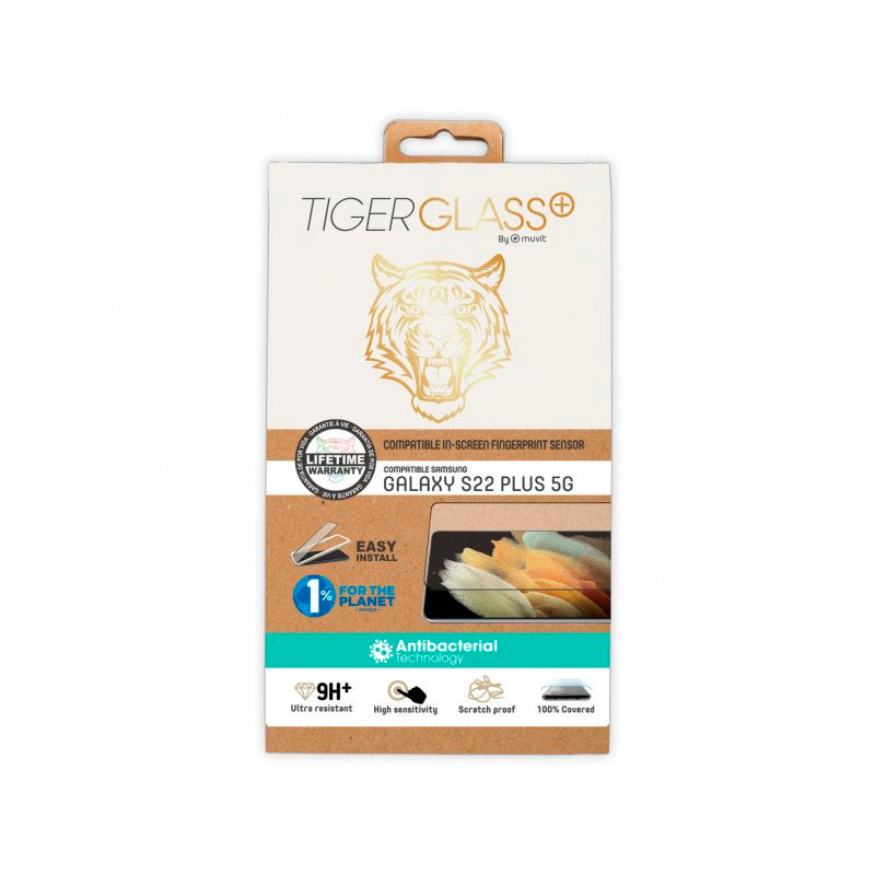 Protector de pantalla Muvit Tiger Samsung Galaxy S22+ 5G vidrio templado curvo