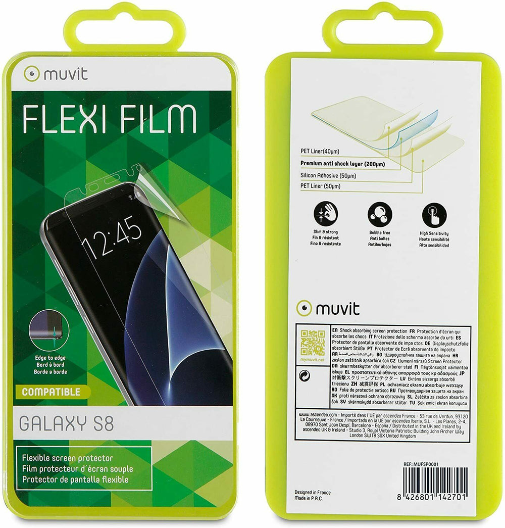 Protector de pantalla Muvit Flexible para Samsung Galaxy S8.