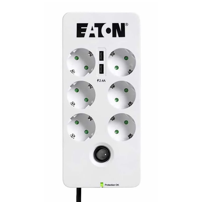 Regleta Eaton PB6UD 6 Tomas con Protección y 2 USB Usado *Sin embalaje original*