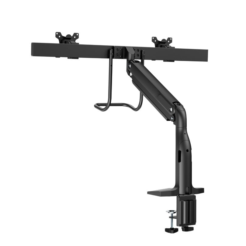 Soporte V7 con brazos con resorte de gas de alta resistencia para dos monitores