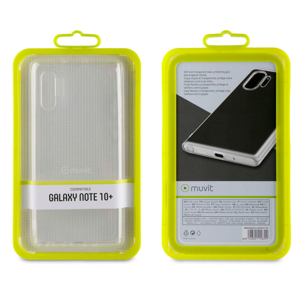 Funda Muvit Cristal Soft Samsung Galaxy Note 10 Plus/10 Plus 5g transparente