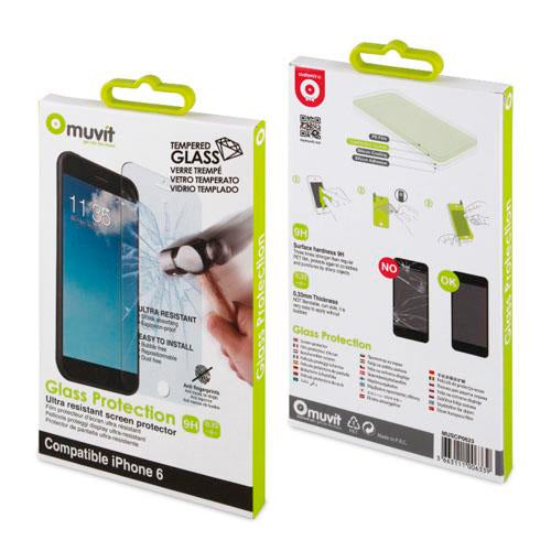 Protector de pantalla Muvit para Apple iPhone 6/6S/7/8 vidrio templado plano