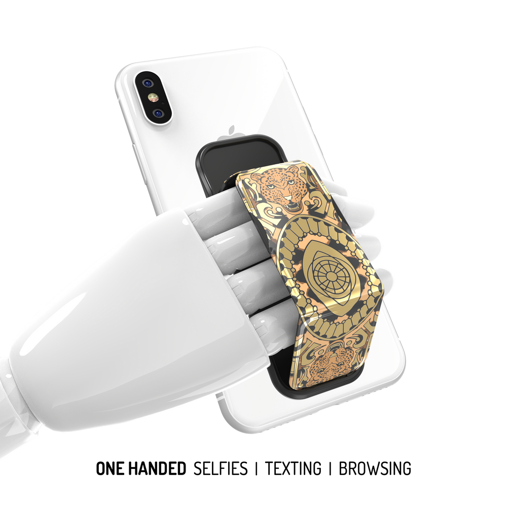 Clckr Grip Band – Soporte universal para smartphone Negro/Dorado FW19 Talla S.