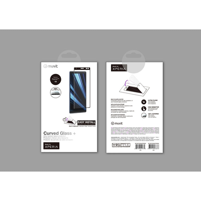 Protector pantalla Muvit para Sony Xperia 10 vidrio templado curvo con aplicador