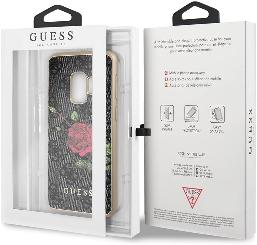 Funda Original GUESS para móvil Samsung Galaxy S9, Flores Rosa Usada.
