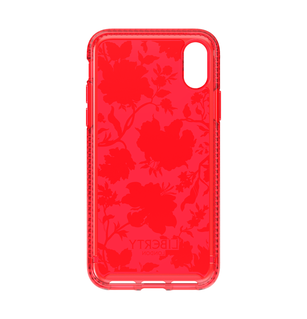 Carcasa Tech21 Pure Clear Christelle Liberty para Apple iPhone X/Xs Rojo.