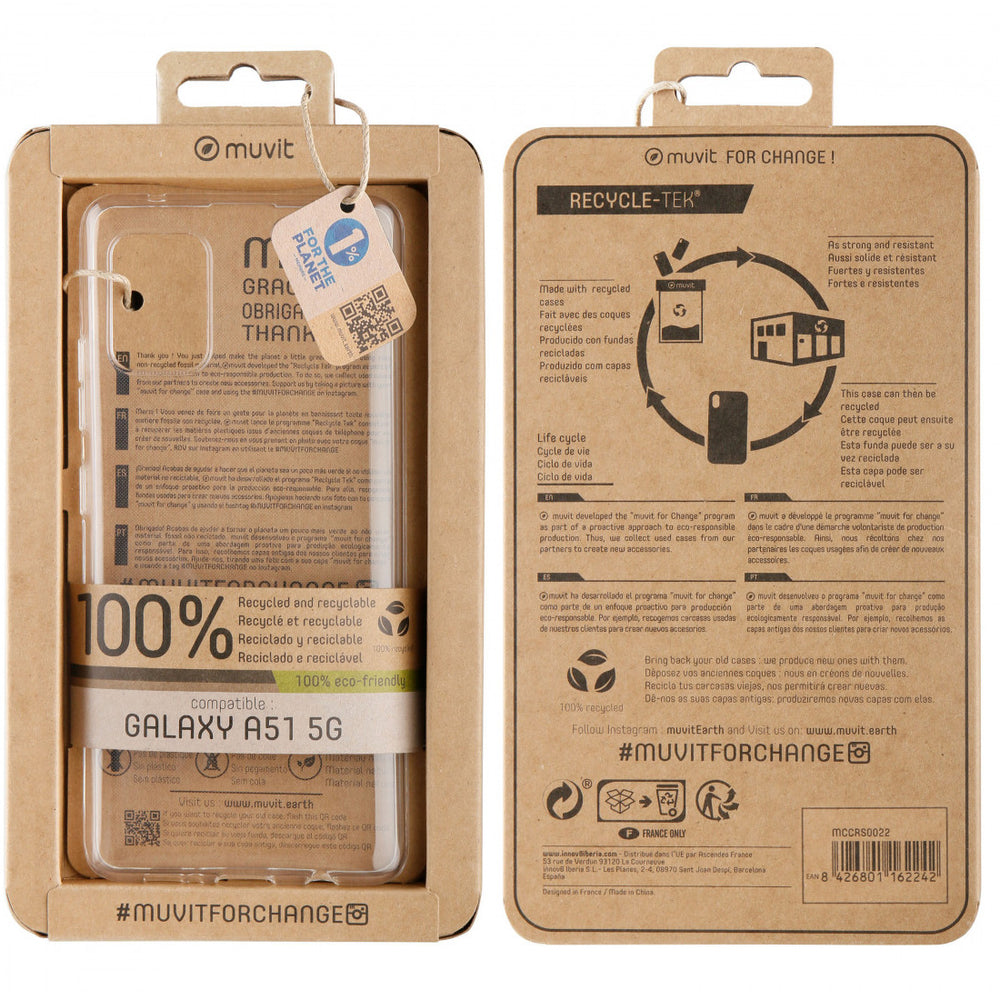 Funda Muvit for Change para Samsung Galaxy A51 5G recycletek trasparente.
