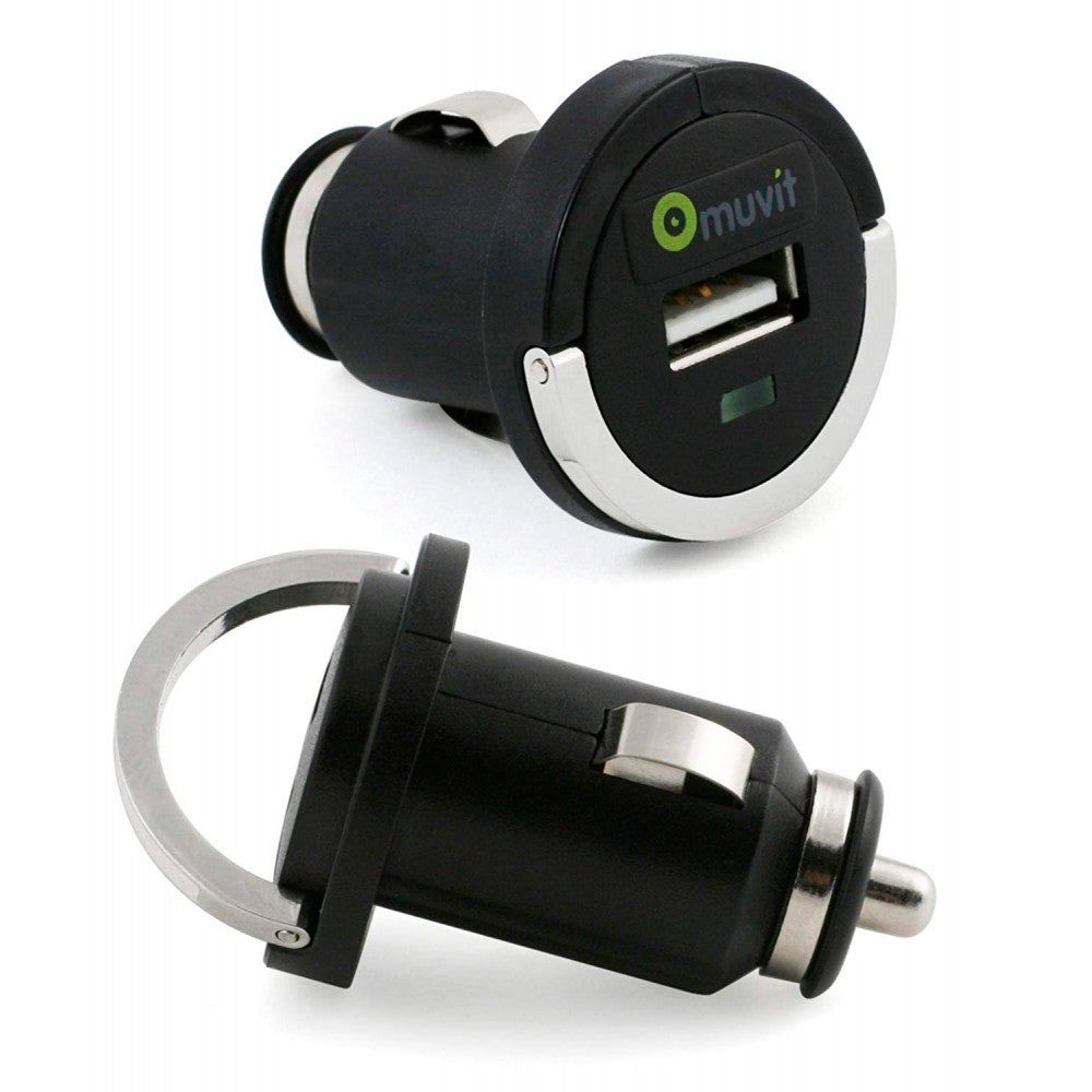 Muvit Mini cargador coche USB con anilla 1200 mA