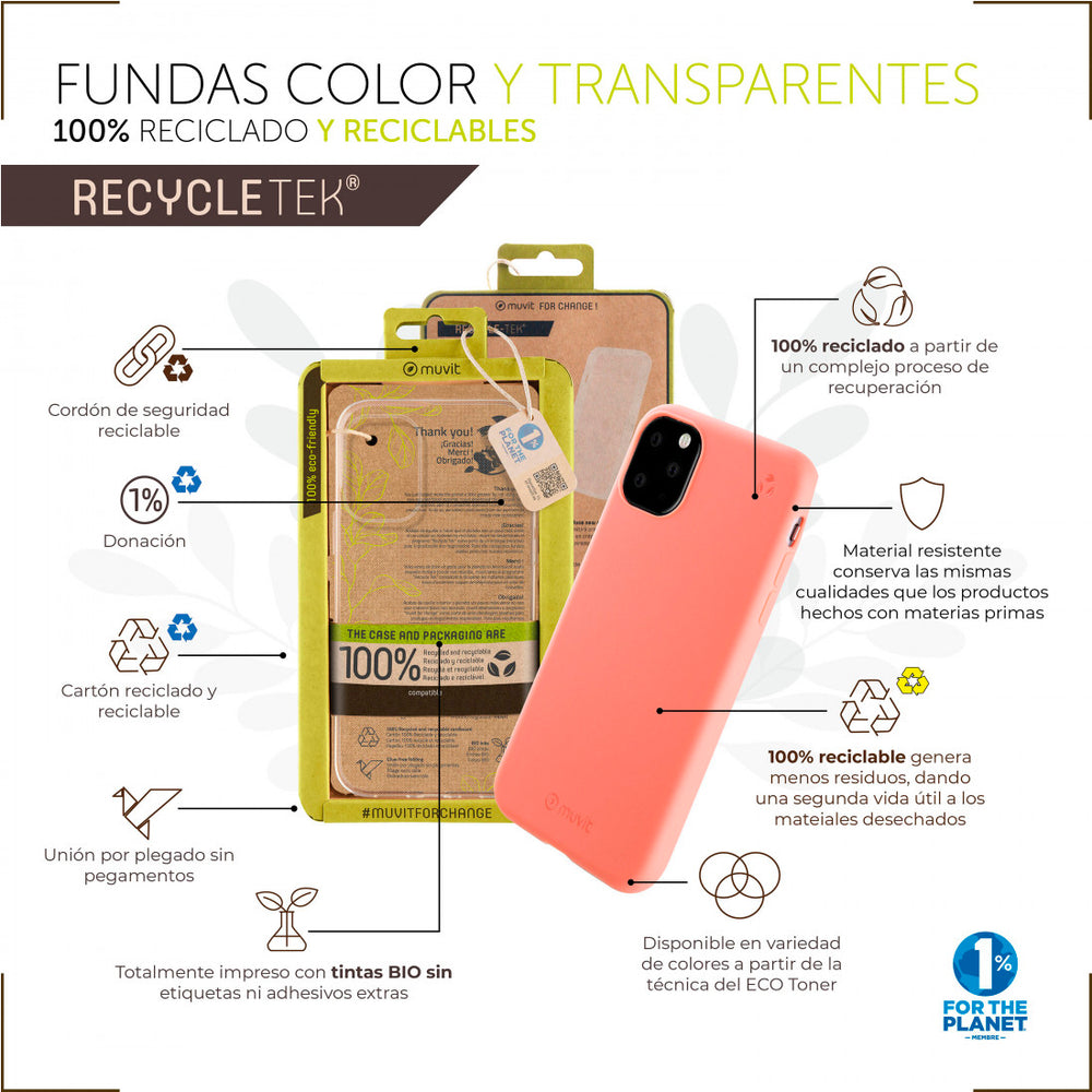 Funda Muvit for Change recycletek para Oppo A78 5G/A58 5G transparente