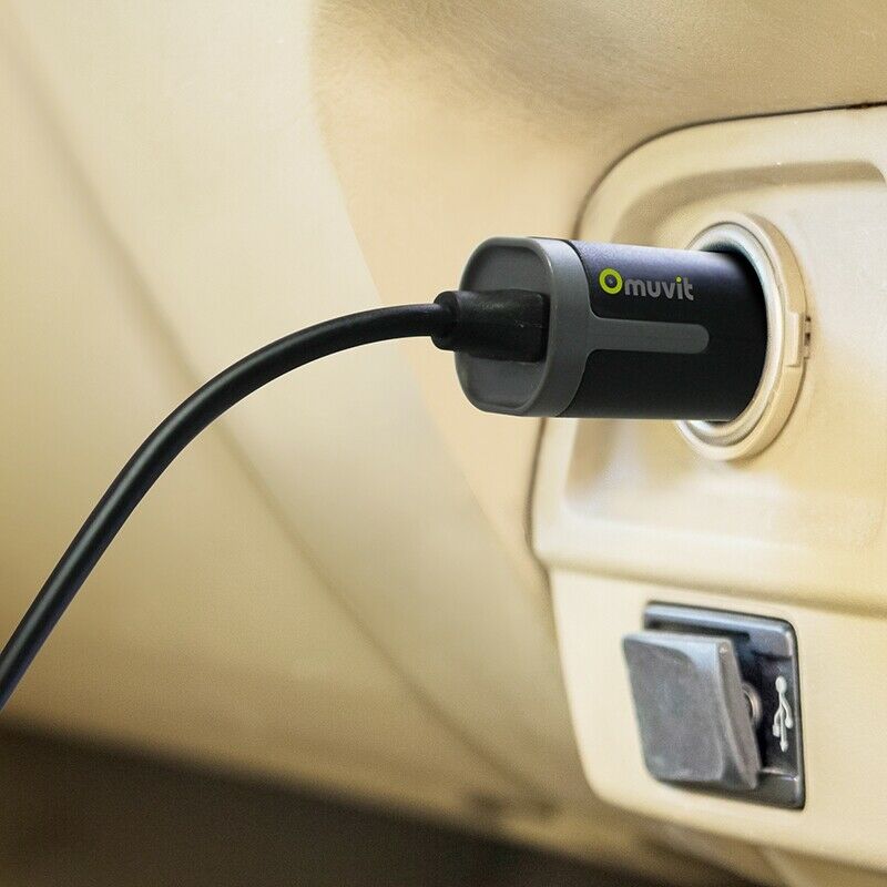 Cargador Coche Negro Micro USB Reversible 1A Muvit iO.