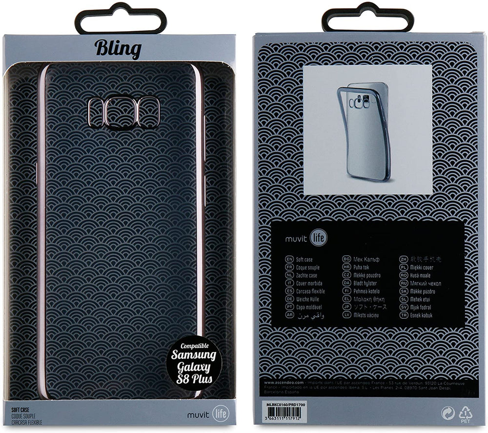 Funda Muvit Life Bling para Samsung Galaxy S8 Plus borde negro