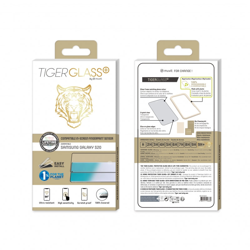 Protector de pantalla Tiger para Samsung Galaxy S20 vidrio templado curvo