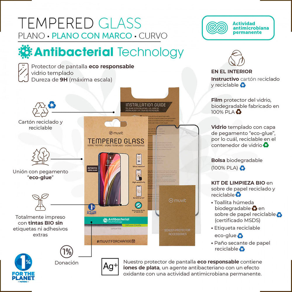 Pack Muvit for Change para Samsung Galaxy A51 funda Cristal Soft + protector