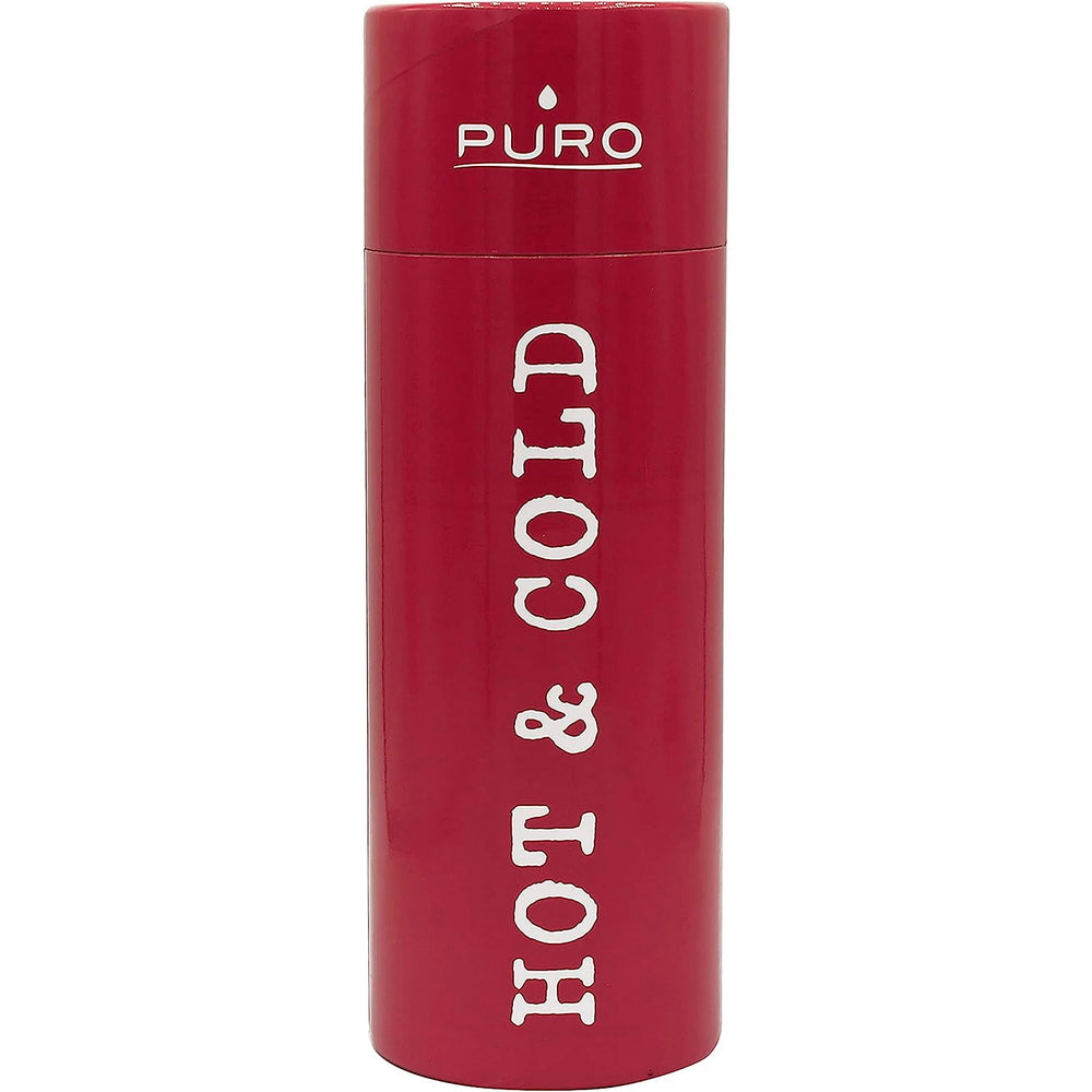 Puro Hot and Cold botella de acero inoxidable doble pared 500ml rojo Usado