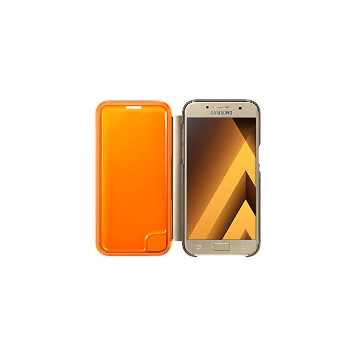Funda original Samsung Neon Flip Cover para Samsung Galaxy A3(2017) color dorado