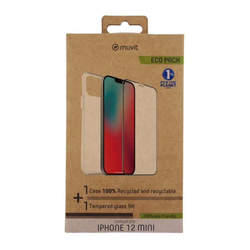 Pack Muvit for Change Apple iPhone 12 Mini funda Cristal Soft+protector pantalla