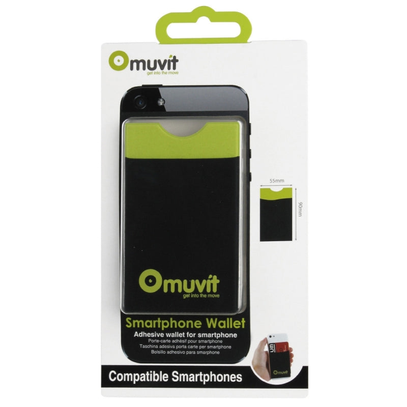 Pack x5 Bolsillo Adhesivo Universal Muvit para Smartphones hasta 6,2».